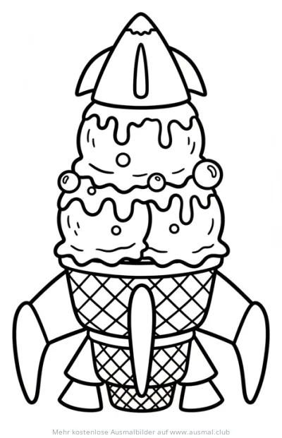 Eis Rakete Ausmalbild