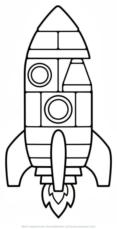Raketen Bausteine Ausmalbild
