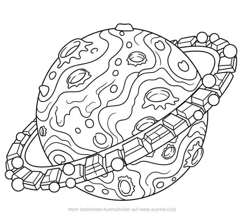 Planet mit Ring Ausmalbild