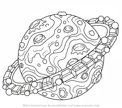 Planet mit Ring Ausmalbild