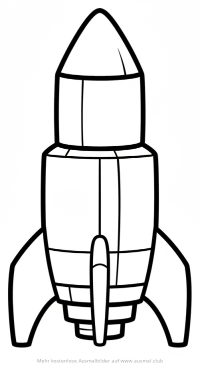Rakete Ausmalbild mit Baustein-Optik