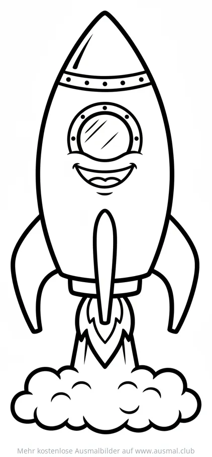 Lachende Rakete Ausmalbild