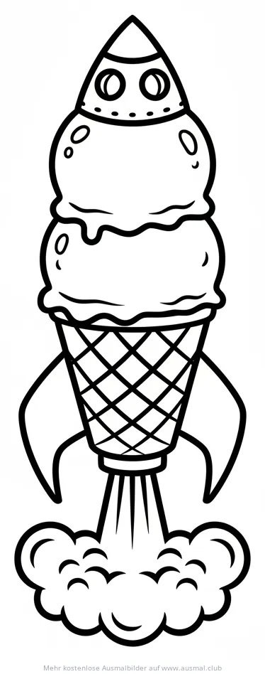 Eis Rakete Ausmalbild