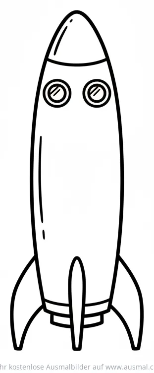 Rakete Ausmalbild mit Fenstern