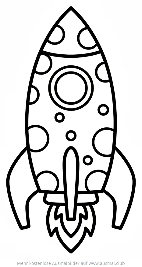 Rakete Ausmalbild mit Punkten