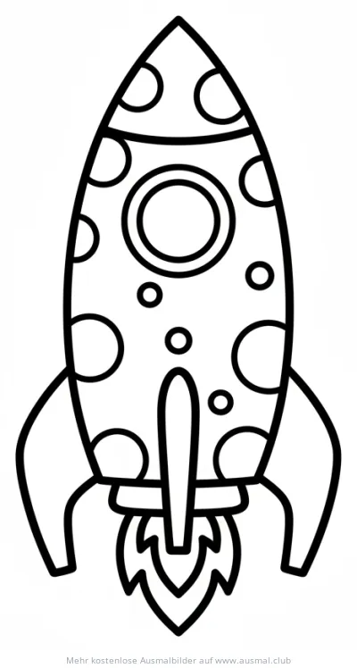 Rakete Ausmalbild mit Punkten