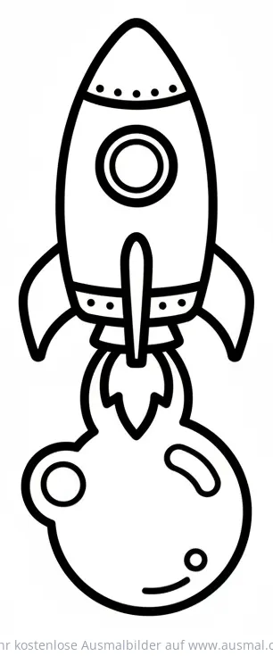 Rakete mit Seifenblasen Ausmalbild
