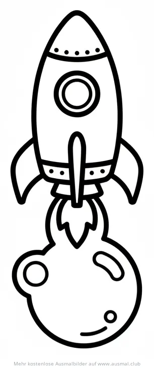 Rakete mit Seifenblasen Ausmalbild