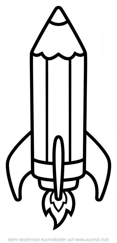 Bleistift-Rakete Ausmalbild