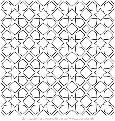 Sternenmuster Ausmalbild für Ramadan und Zuckerfest