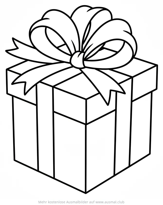 Geschenkbox mit Schleife Ausmalbild