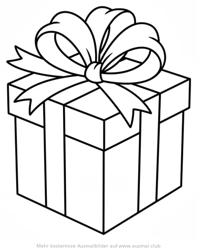 Geschenkbox mit Schleife Ausmalbild