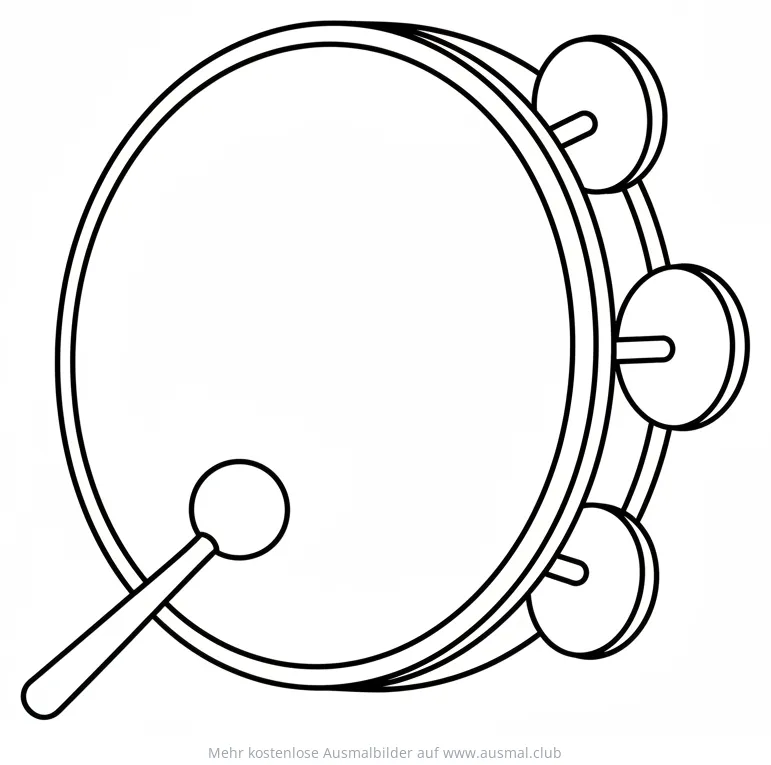 Ramadan Trommel Ausmalbild mit Schlägel