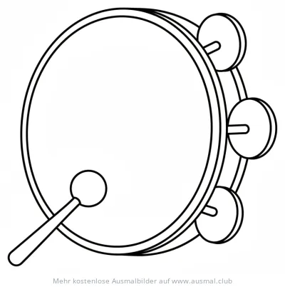 Ramadan Trommel Ausmalbild mit Schlägel