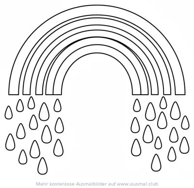 Regenbogen mit Regen Ausmalbild