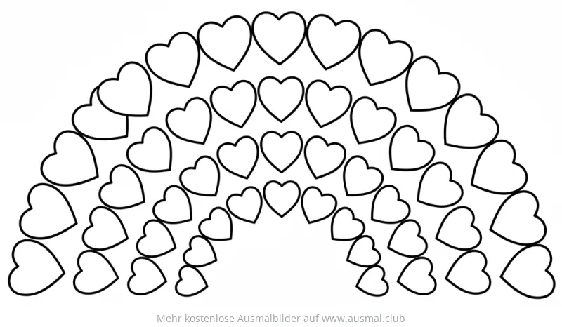 Herz Regenbogen Ausmalbild