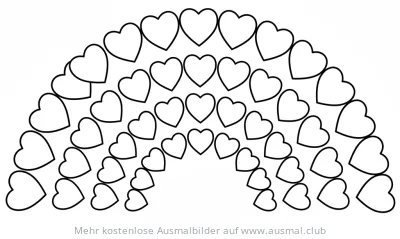 Herz Regenbogen Ausmalbild