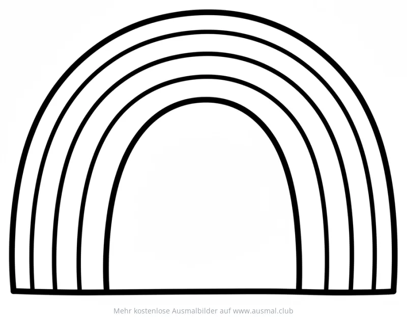 Regenbogen Ausmalbild mit Rahmen