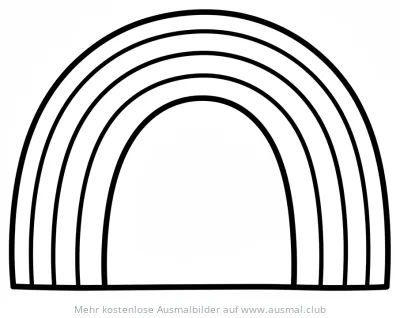 Regenbogen Ausmalbild mit Rahmen