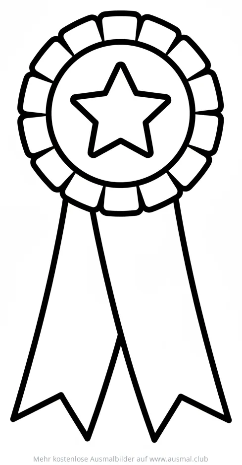 Siegerschleife Ausmalbild mit Stern