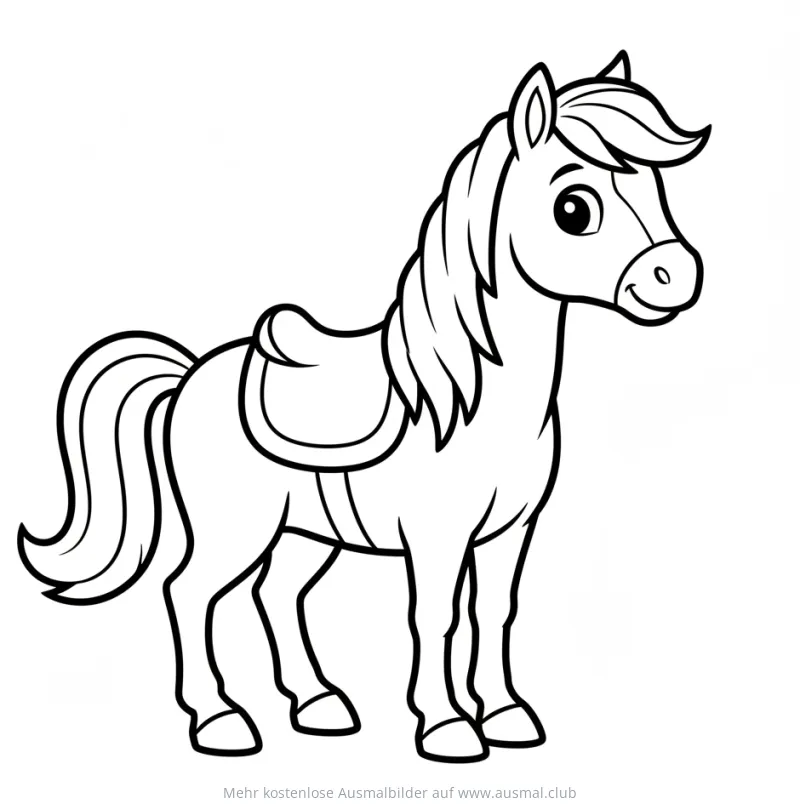 Pferd mit Sattel Ausmalbild