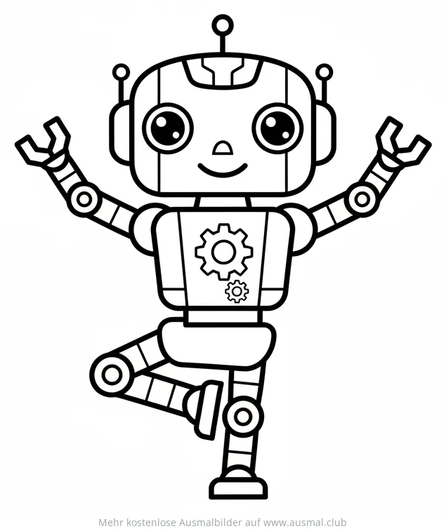 Yoga Roboter Ausmalbild