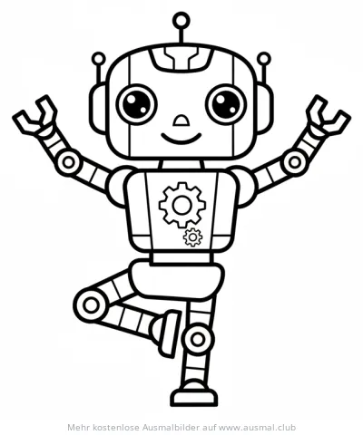 Yoga Roboter Ausmalbild
