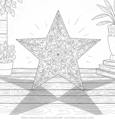 Stern Laterne Ausmalbild mit filigranen Mustern