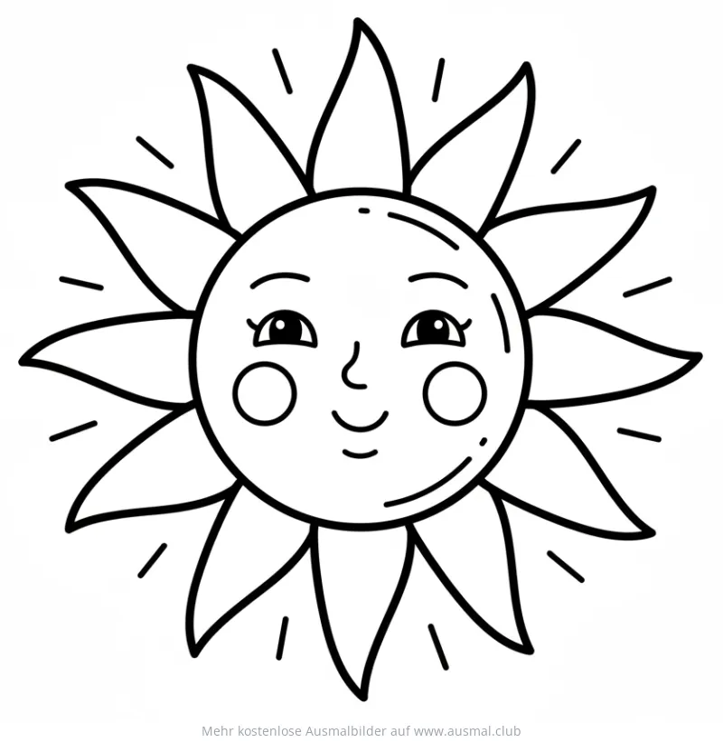 Freundliche Sonnen-Laterne Ausmalbild