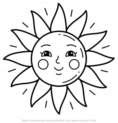 Freundliche Sonnen-Laterne Ausmalbild
