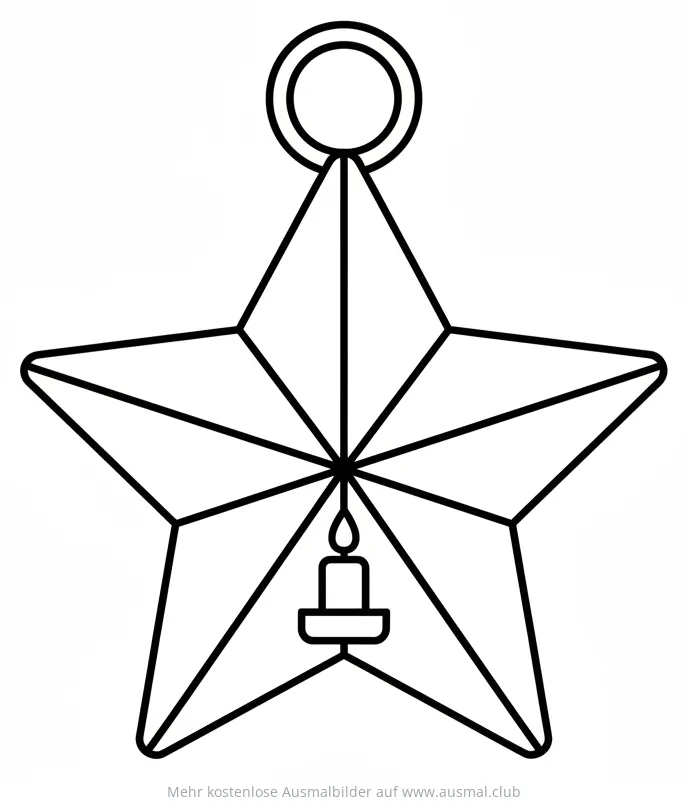 Stern Laterne Ausmalbild mit Kerze