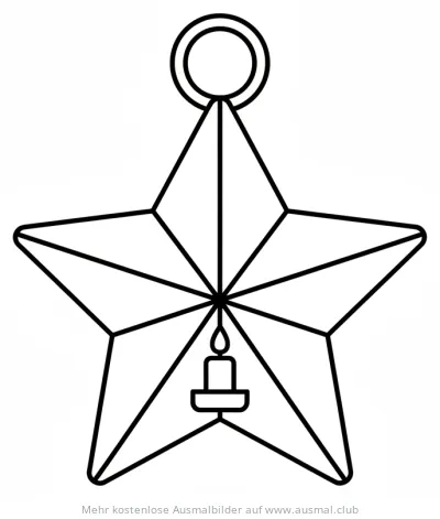 Stern Laterne Ausmalbild mit Kerze