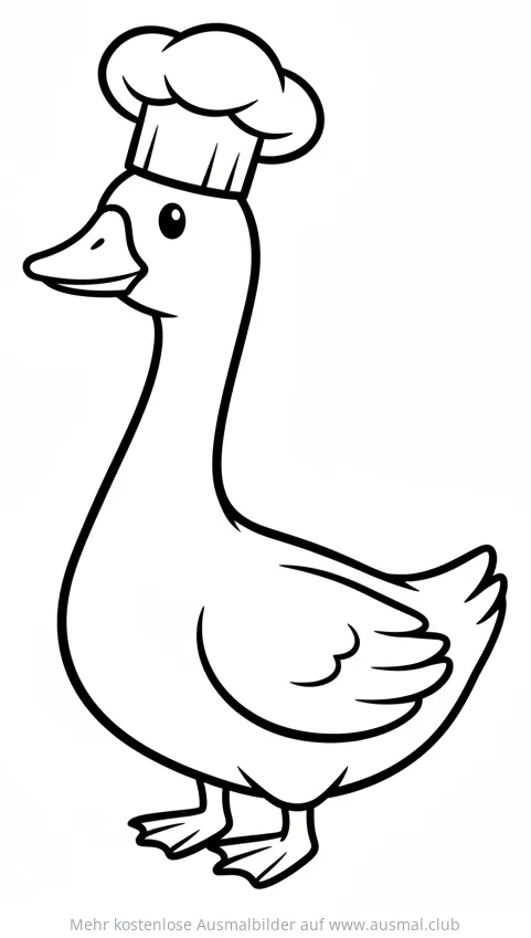 Gans mit Kochmütze Ausmalbild