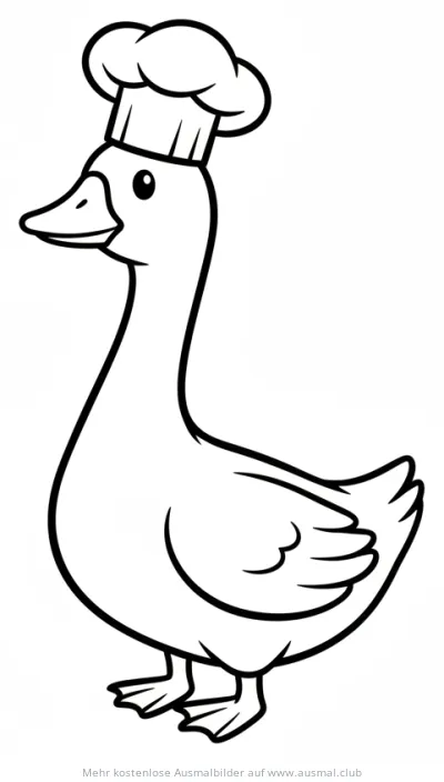 Gans mit Kochmütze Ausmalbild