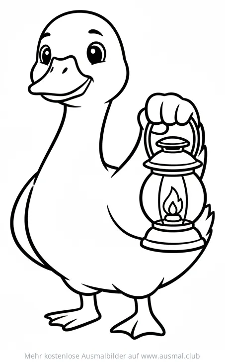 Gans mit Laterne Ausmalbild