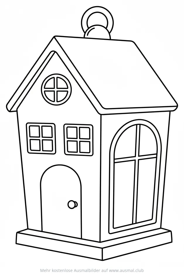 Haus-Laterne Ausmalbild