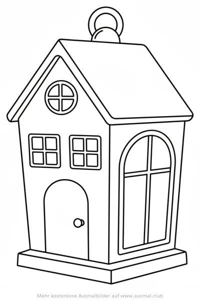 Haus-Laterne Ausmalbild