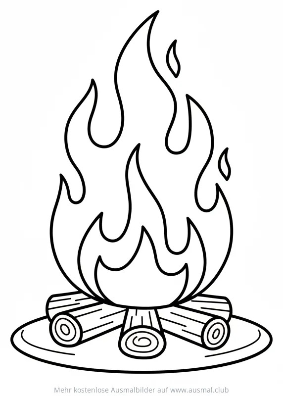 Lagerfeuer mit Flammen Ausmalbild