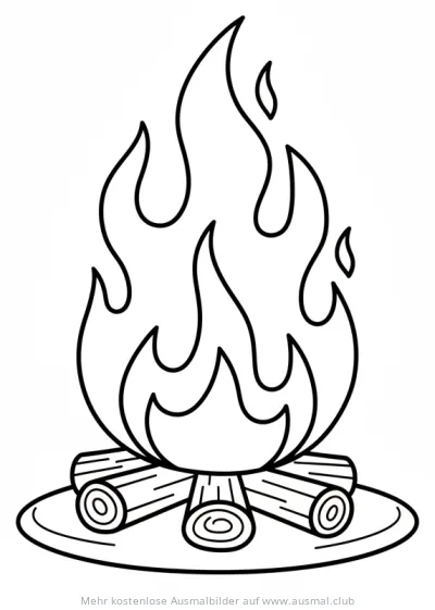 Lagerfeuer mit Flammen Ausmalbild
