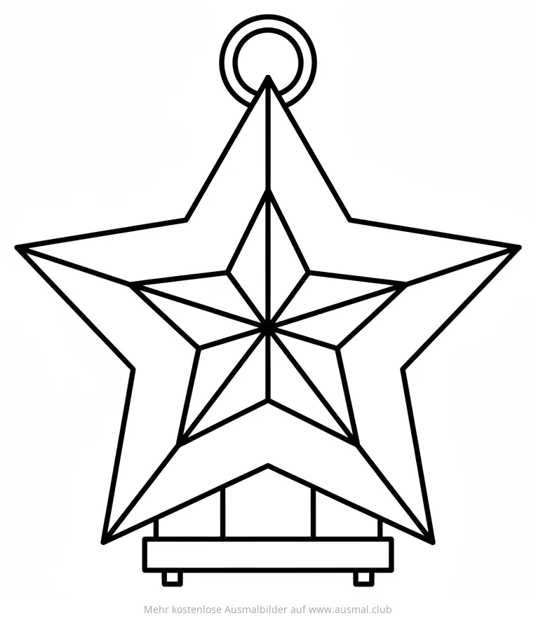 Stern Laterne Ausmalbild mit Doppelstern-Motiv
