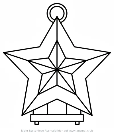 Stern Laterne Ausmalbild mit Doppelstern-Motiv