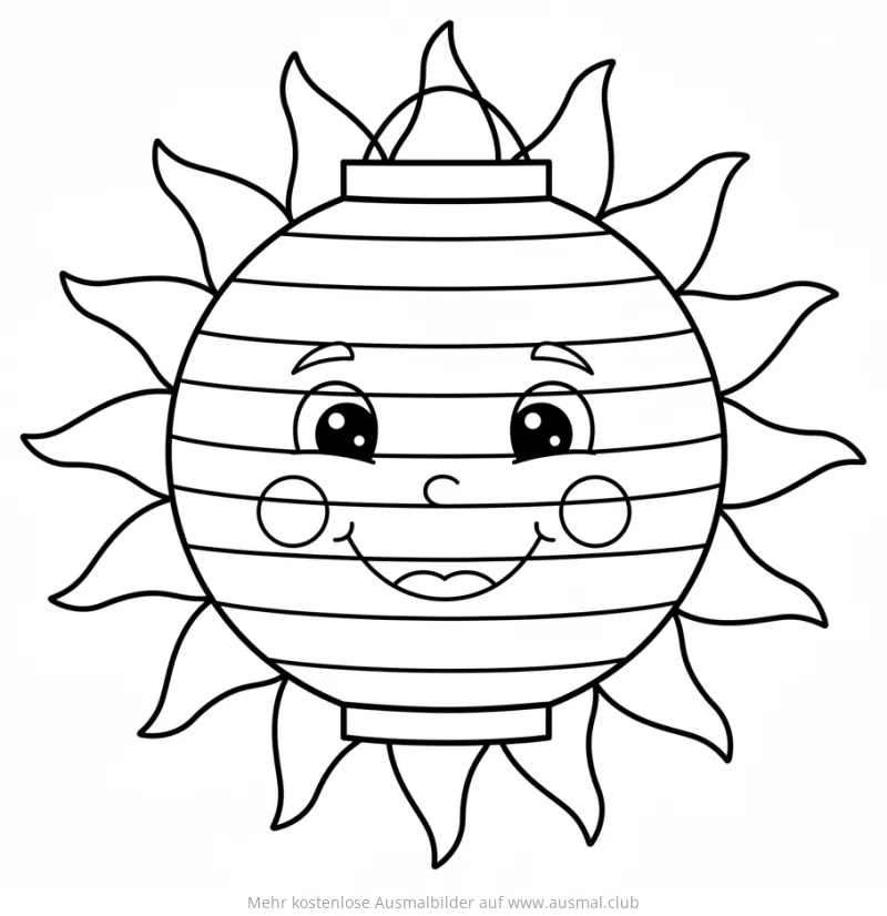 Laterne in Form einer Sonne Ausmalbild