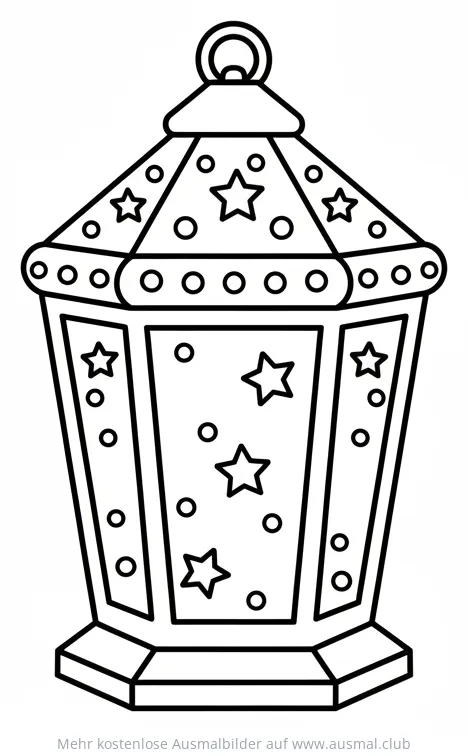 Laterne mit Sternen Ausmalbild
