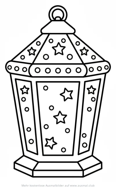 Laterne mit Sternen Ausmalbild