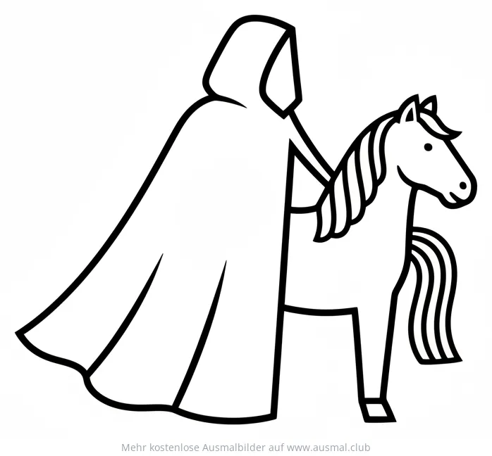 Sankt Martin auf dem Pferd, Mantel teilend Ausmalbild