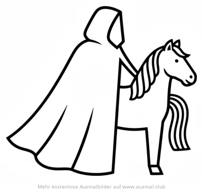 Sankt Martin auf dem Pferd, Mantel teilend Ausmalbild