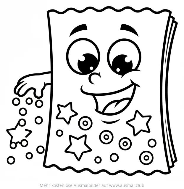 Fröhliches Blatt Papier Ausmalbild