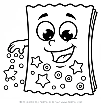 Fröhliches Blatt Papier Ausmalbild