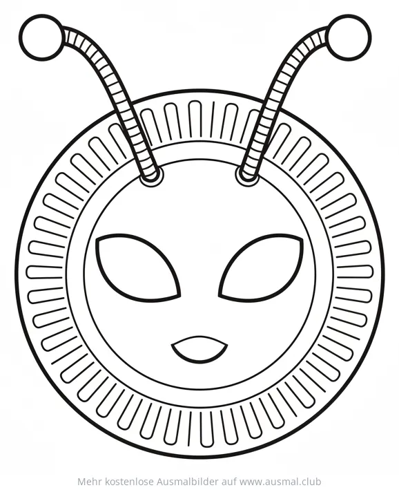 Schere Ausmalbild Maske zum Basteln
