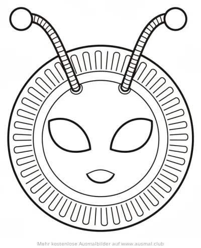 Schere Ausmalbild Maske zum Basteln